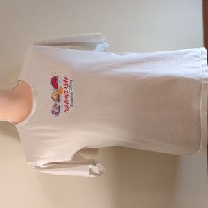 Vintage Rain Forest Cafe Shirt. White with embroidery. Women's Medium
